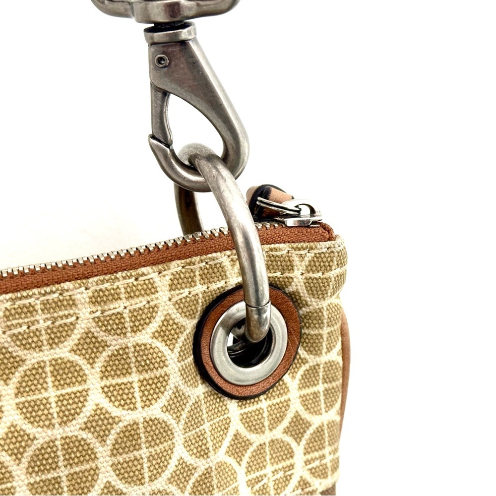 FOSSIL 🌞 Brown, Yellow & Beige Canvas Crossbody Bag - Picture 8 of 13